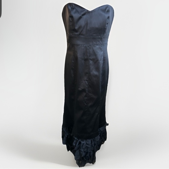 PHOEBE COUTURE $428 Black Strapless Gown Silk Combo Lined 10 Vamp Hoco NEW - Picture 1 of 15